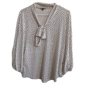 Adrianna Papell Women's M PussyCat Bow Blouse 3/4 Sleeve Office Business